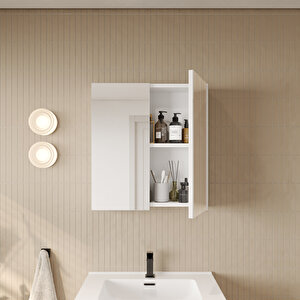Banyo Dolabı, Ayna Ve Lavabo Seti, 65 Cm, Soft Su Yeşili
