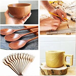 Ahşap işleme oyma bıçak seti 3 Parçalı Kaşık Kuksa Oyma Kıvrık uçlu ıskarpela Set