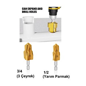 Sıhhi Tesisatçı için Çelik Genişletici Matkap Ucu Seti Pprc Su Boru Onarma Havşası Raybalama Aparatı