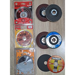 Ahşap Metal Mermer Granit Seramik Kesici Disk Seti Kesme Zımparalama Daire Disk Bıçak Takımı 115mm