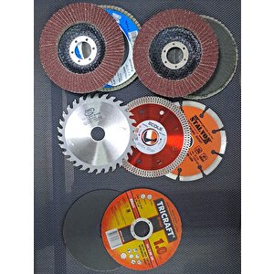 Ahşap Metal Mermer Granit Seramik Kesici Disk Seti Kesme Zımparalama Daire Disk Bıçak Takımı 115mm