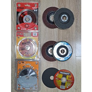 Ahşap Metal Mermer Granit Seramik Kesici Disk Seti Kesme Zımparalama Daire Disk Bıçak Takımı 115mm
