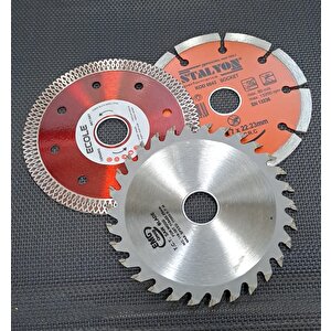 Ahşap Metal Mermer Granit Seramik Kesici Disk Seti Kesme Zımparalama Daire Disk Bıçak Takımı 115mm