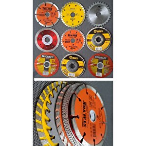 Ahşap Metal Mermer Granit Seramik Kesici Disk Seti Kesme Zımparalama Daire Disk Bıçak Takımı 115mm