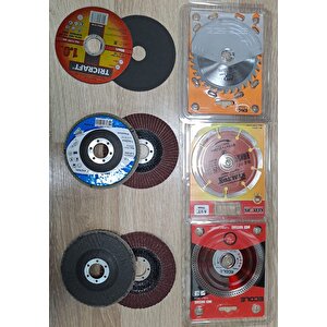 Ahşap Metal Mermer Granit Seramik Kesici Disk Seti Kesme Zımparalama Daire Disk Bıçak Takımı 115mm