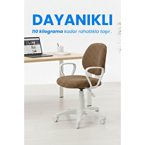 Beyaz Tedy Ev Ofis Sekreter Personel Çalışma Sandalyesi Beyaz Büro Personel Çalışma Koltuğu