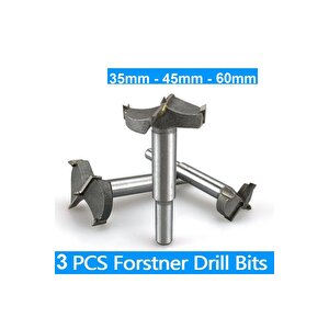 Ahşap Delme Panç Seti 35mm 45mm 55mm 3lü Karot Set Matkap Freze Ucu Menteşe