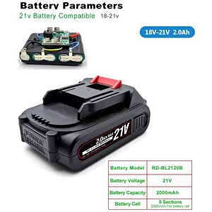 Şarjlı Matkap için Yedek Batarya Üniversal 5 Pilli 12 Volt 14v 18v 20v 48v 58v Li-on Pil Şarj