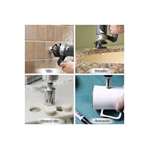Mermer Granit Fayans Cam Yuvarlak Delme 3lü (48- 50-55mm) Matkap Uyumlu Elmaslı Boru Tipi Panc