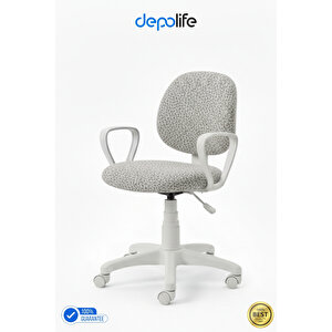 Beyaz Tedy Ev Ofis Sekreter Personel Çalışma Sandalyesi Beyaz Büro Personel Çalışma Koltuğu