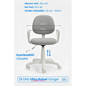 Beyaz Tedy Ev Ofis Sekreter Personel Çalışma Sandalyesi Beyaz Büro Personel Çalışma Koltuğu