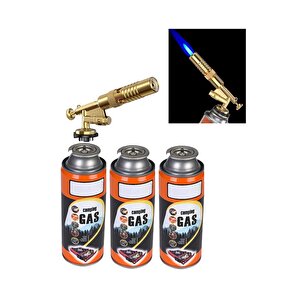 Şaloma Metal Pürmüz Başlık Ve 3 Adet Gaz Seti Tamirci Kaynak Çakmağı Çakmaklı Pürmüz Kafası Torch