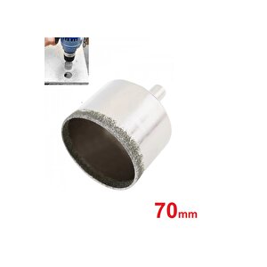 Mermer Granit Fayans Porselen Cam 70mm Yuvarlak Delme Pancı Elmas Uçlu Delik Açma Karot Matkap Ucu