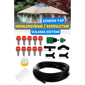 Bahçe Balkon Veranda Kamelya Çardak Bitki Nemlendirme Sulama Serinletme Sis Püskürtme Sistemi Kafe Plaj