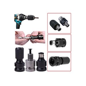 Torklu Somun Sıkma Bijon Sökme Darbeli Matkap Için Bits Adaptörü 4lü Set Yaylı Ağır Hizmet Mandreni
