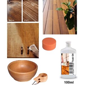 Ahşap Onarıcı Tik yağı wax Parlatıcı Koruyucu cila 100ml. uygulama süngeri
