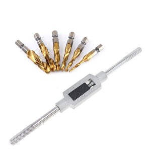 Klavuz Seti Bits sapı Matkap veya Kılavuz Kol ile kullanım M3 M4 M5 M6 M8 M10 Ahşap metal derlin pah