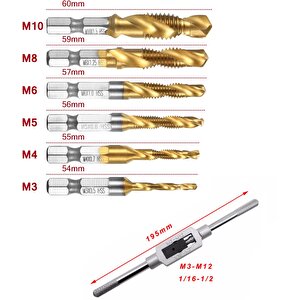 Klavuz Seti Bits sapı Matkap veya Kılavuz Kol ile kullanım M3 M4 M5 M6 M8 M10 Ahşap metal derlin pah