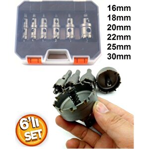 TCT Metal Delik Testeresi Kesici Alaşım Karbür Uçlu Paslanmaz Çelik Demir Levha Metal İşleme Elmaslı 6 Parça  elmaslı yaylı matkap uçlu