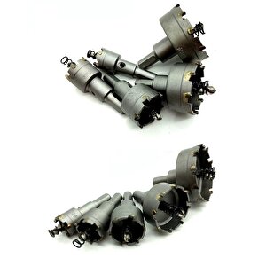 TCT Metal Delik Testeresi Kesici Alaşım Karbür Uçlu Paslanmaz Çelik Demir Levha Metal İşleme Elmaslı 6 Parça  elmaslı yaylı matkap uçlu