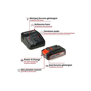 Einhell Batarya Ve Şarj Cihazı Seti Einhel Yedek Pil Yedek Akü 18v 2,5ah