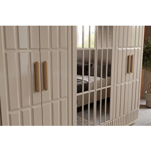 Anatolia %100 Mdf 6 Kapaklı 2 Çekmeceli Kum'beji Traverten Yatak Odası
