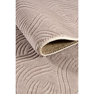 Rayne Koleksiyonu Bukle Kabartmalı Rölyef Kaymaz Tabanlı Yıkanabilir Salon,mutfak,koridor Vizon 100x450 cm