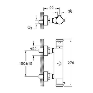 Aquaheat Termostatik Duş Bataryası, Banyo Bataryası A47055exps