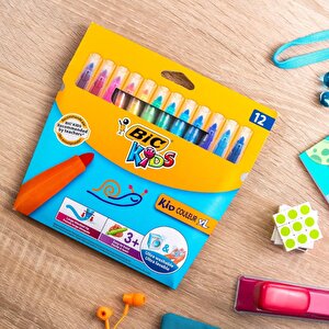 Bic | Kid Couleur Keçeli Kalem, 12 Renk, Canlı Ve Yıkanabilir Mürekkep