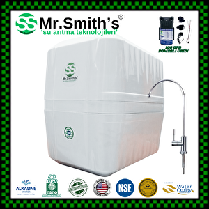 Mr.smith's Su Arıtma Cihazı Pompali Kompozit ( Multi̇mi̇neral-dublealkali̇-coconut ) Filtreli  90 Gpd Nano Membranli