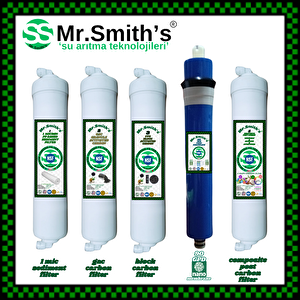 Mr.smith's 5 Li̇ Fi̇ltre Seti̇ Kompozi̇t (multimineral-dublealkali-coconut) TATLANDIRICI-90 GPD NANO MEMBRANE