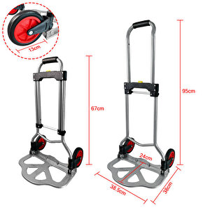 Attlas Eco Ta Katlanır Yük Paket Taşıma Arabası 60 Kg-a0602013