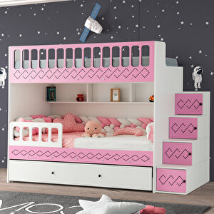 Çeti̇n Ranza Trio Yavrulu Ranza Pembe&beyaz Çelik Destekli %100 Mdf Pembe Beyaz