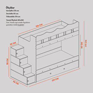 Çeti̇n Ranza Bulut Yavrulu Ranza Beyaz Çelik Destekli %100 Mdf