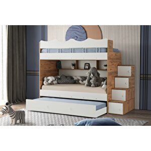 Çeti̇n Ranza Bulut Yavrulu Ranza Beyaz & Ahşap Çelik Destekli %100 Mdf Beyaz-Ahşap