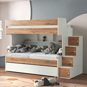 Çeti̇n Ranza Safir Yavrulu Ranza Çam & Beyaz Çelik Destekli %100 Mdf Çam Beyaz