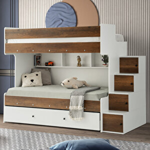 Çeti̇n Ranza Safir Yavrulu Ranza Barok & Beyaz Çelik Destekli %100 Mdf Beyaz-Barok