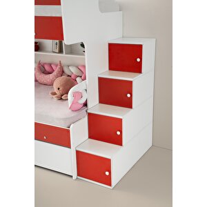 Çeti̇n Ranza Safir Yavrulu Ranza Kırmızı & Beyaz Çelik Destekli %100 Mdf Kırmızı Beyaz