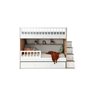 Çeti̇n Ranza Zümrüt Yavrulu Ranza Beyaz & Ahşap Çelik Destekli Membran Kaplama  %100 Mdf