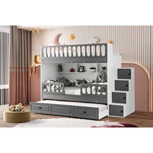 Çeti̇n Ranza Panjur Yavrulu Ranza Antrasit & Beyaz Çelik Destekli Membran Kaplama %100 Mdf Antrasit Beyaz