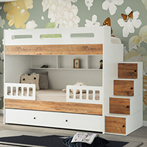 Çeti̇n Ranza Berlin Yavrulu Ranza Çam&beyaz Çelik Destekli %100 Mdf Çam Beyaz