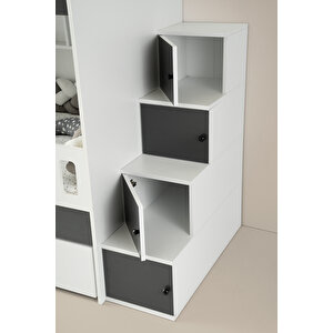 Çeti̇n Ranza Berlin Yavrulu Ranza Anstrasit&beyaz Çelik Destekli %100 Mdf Antrasit Beyaz
