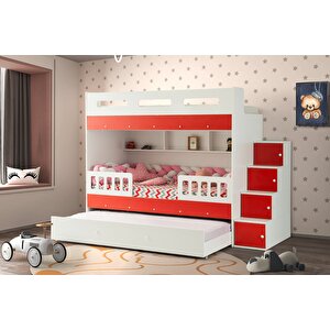 Çeti̇n Ranza Berlin Yavrulu Ranza Kırmızı&beyaz Çelik Destekli %100 Mdf Kırmızı Beyaz