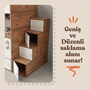 Çeti̇n Ranza Panjur Yavrulu Ranza Beyaz & Ahşap Çelik Destekli Membran Kaplama Beyaz-Ahşap