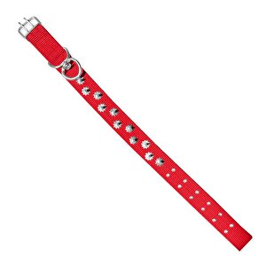Dokuma Çivili Köpek Boyun Tasması - 5*80 Cm - Kırmızı