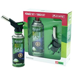 Orcamp Çakmaklı Kartuş Pürmüz Set + 3 Adet 227 Gram Gaz Kartuşu