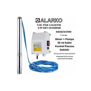 2 Hp 10 Kademe Derin Kuyu Dalgıç Pompa(30mt Kablolu Ve Pano Dahil)montaja Hazır Tak Çalıştır