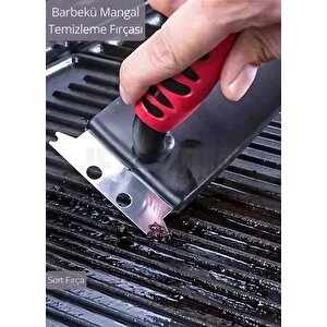 Barbekü Mangal Temizleme Fırçası Izgara Kazıyıcı Süngerli Sert Fırça