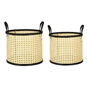 İkili Rattan Sepet Takımı Ak.jj0040