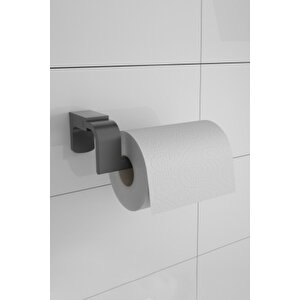 Siyah Lux 4 Lü Banyo Seti Açık Tuvalet Kağıtlıklı, Uzun Havluluk, Bornoz Askılık, Solo Havluluk